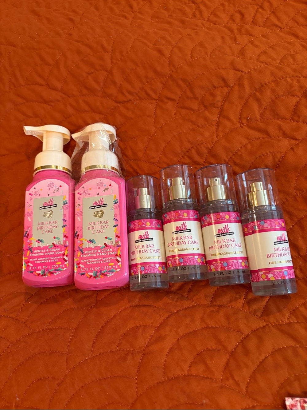 Bath & Body Works Milk Bar Birthday Cake Hand Soap & Fragrance Mist Set - Pink